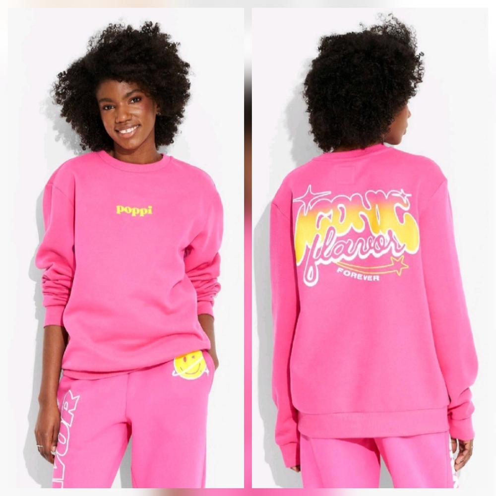 NEW! Poppi Pink Graphic Sweatshirt Size XXL